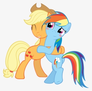 Full - Applejack Hugging Rainbow Dash #1793545