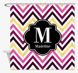 Colorful Chevron Monogram Shower Curtain Colorful Chevron - Colorful Chevron Monogram Shower Curtain #1794135