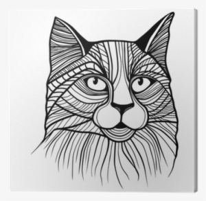 Vector Illustration Of Cat Head Canvas Print • Pixers® - Disegno Testa Di Animale #1795032