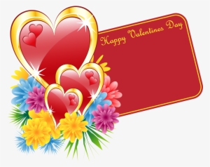 Valentines Cards Png - Valentine Card And Flowers #1795233