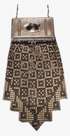 Vintage Whiting And Davis Vanity Mesh Purse Bag Lid - Skirt #1795345