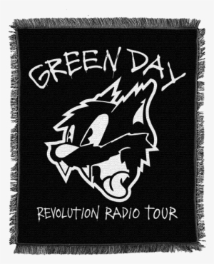 Cat Head Woven Blanket - Green Day Checker Cat #1795346