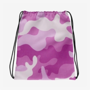 Pink Camouflage Drawstring Bag - Laptop Bag #1795634