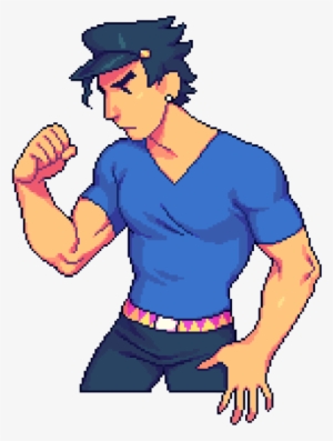 Jotaro My Son I Felt Like Pixeling A Bit After Being - Jotaro Pixel Art Transparent #1795660