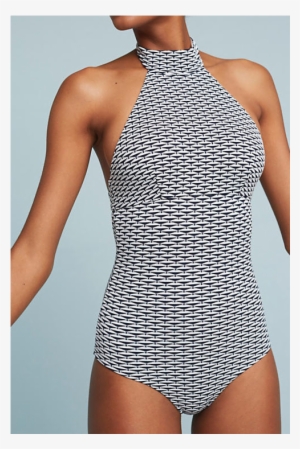 Padded Plus Size Halter Choker One-piece Swimsuit - One-piece Swimsuit #1795736