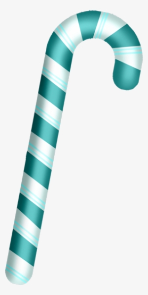 Scrapbook Winter Green Candy Cane Clipart - Blue And White Candy Cane #1796035