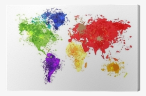 Abstract World Map Background In Polygonal Style Canvas - Wereldkaart Grijs #1797014