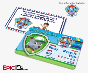 Paw Patrol Inspired Adventure Bay Paw Patrol Id Card - Paw Patrol Id #1798272