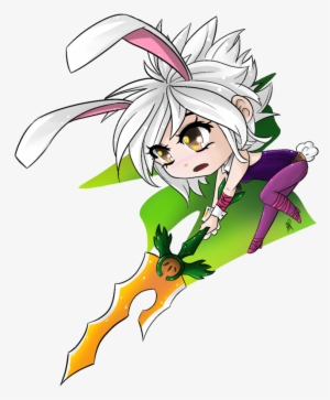 Rengar Drawing Dragon Blade Riven Jpg Black And White - Battle Bunny Riven Drawing Chibi #1799095