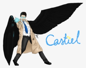 Castiel Banner Black And White Download - Castiel An Angel Of The Lord #1799334