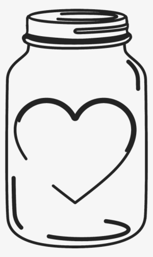 Mason Jar Stamp With Heart - Jar Png #180165