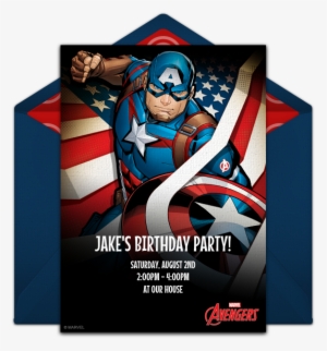 Avengers Captain America Online Invitation - Captain America Invitation Online #180393