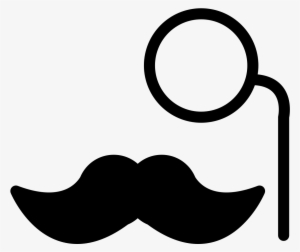 Monocle Transparent Black - Mustache Icon #180957
