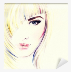 Beautiful Woman Face - Art Print: Ismagilova's Beautiful Woman Face. Watercolor #181020 Beautiful Woman Face - Art Print: Ismagilova's Beautiful Woman Face. Watercolor #181020