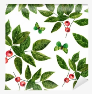 Seamless Background Pattern With Watercolor Leaves - Watercolor Painting #181376