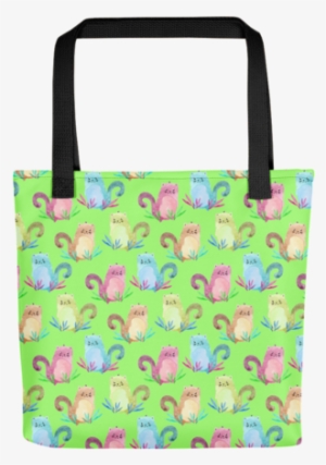 Watercolor Cats - Circus Series: Elephant Handstand Tote Bag #181677