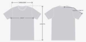 Garment Measurement Illustration - Plain White T Shirt Front And Back V ...