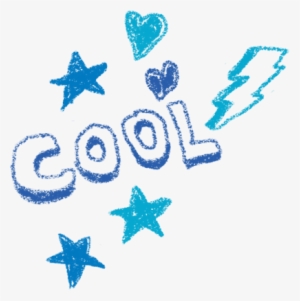 Cool And Stars And Hearts Doodled In Blue Crayon - Star #181878