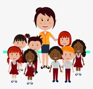 Children Student Png Transparent Image - 老师 与 学生 卡通 #182402
