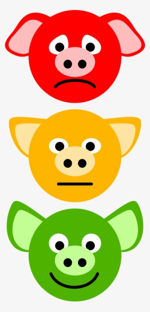 This Graphics Is The Traffic Lights Of Pigs About - Red Light Yellow Light Green Light Face #183222