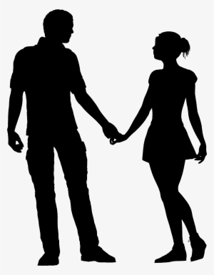 Silhouette Couple Png Png - Couple Holding Hands Black Silhouette ...