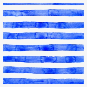 Hand Painted Watercolor Blue Striped Cartoon Watercolor - Watercolor Painting #185886