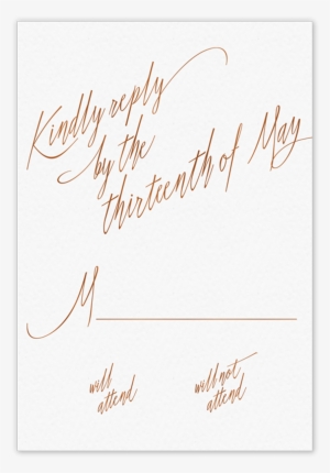 Watercolor Reply Card - Calligraphy #188237