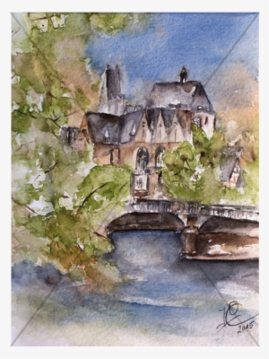 Postcard Ossenberg - Watercolor Paint #189780