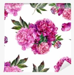 Hand Drawn Pink Peonies Bouquet Seamless Pattern Wall - Blumen Sind Wie Friends.jpg Gepäckanhänger #1800023 Hand Drawn Pink Peonies Bouquet Seamless Pattern Wall - Blumen Sind Wie Friends.jpg Gepäckanhänger #1800023