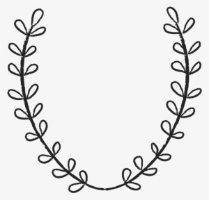 Laurel Wreath Rubber Stamp - Greenery Clip Art Black And White #1800026