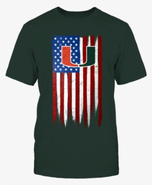Grunge American Flag Miami Hurricanes T Shirt - Ninja Warrior Shirt #1800773