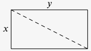 Rectangle With Side Lengths X And Y, And Diagonal Marked - Calligraphy #1800863