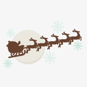 Reindeer Pulling Sleigh Svg Cutting Files Free Svg - Transparent Reindeer And Sleigh #1800865