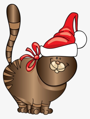 Kittens Clipart Christmas Santa - Cat Christmas Clip Art #1801096