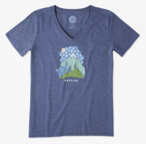 Women's Unplug Snowy Mountain Cool Vee - Life Is Good Women's Unplug Snowy Mountain Cool Vee #1802105