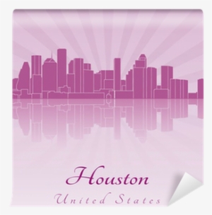 Houston Skyline In Purple Radiant Orchid Wall Mural - Houston #1802533