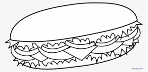 Sub Lineart Clip Art Sweet - Cheese Sandwich Clipart Black And White #1802536