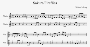 Fireflies Sakura Violin 1 2 Sheet Music For Violin - Music #1803210