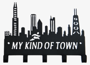 Chicago Skyline My Kind Of Town 5 Hook Black Medal - My Kind Of Town Chicago #1806118