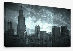 Chicago Skyline Crumple Canvas Print - Skyline #1806145