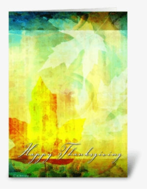 Abstract Leafs Thanksgiving Card Greeting Card - Thanksgiving Leaf Collage- Card #1806146