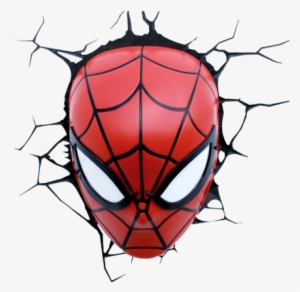 3d Light Fx Spider-man Face Wall Light - Marvel Spider-man Mask 3d Light #1807541