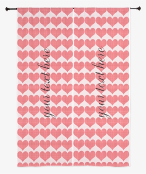Red Hearts Romantic Love Pattern 84" Sheer Curtains, - Carpet #1808640