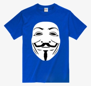 Anonymous Mask Blue T-shirt Larger Image - Guy Fawkes Mask #1810415
