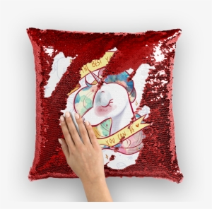 Watercolor Unicorn With Pattern sequin Cushion Cover #1810524 Watercolor Unicorn With Pattern sequin Cushion Cover #1810524