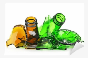 Pieces Of Broken Glass Over White Background - Recycling #1811170