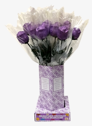 Purple Foiled Belgian Chocolate Color Splash Roses - Belgian Chocolate #1811243