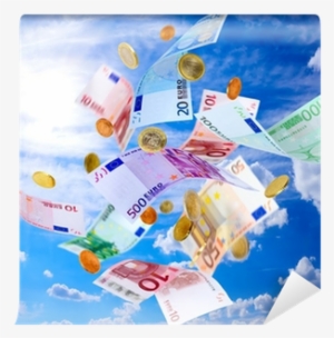 Euro Banknotes And Coins Falling From Blue Sky Wall #1812340 Euro Banknotes And Coins Falling From Blue Sky Wall #1812340