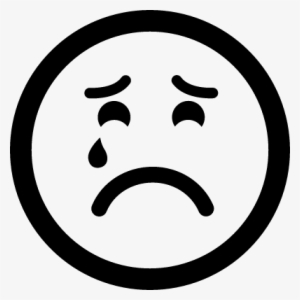 Sad Suffering Crying Emoticon Face Vector - Number 5 In Circle #1812604