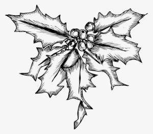 Holly Mistletoe Christmas Illustration - Dibujos De Navidad #1814177